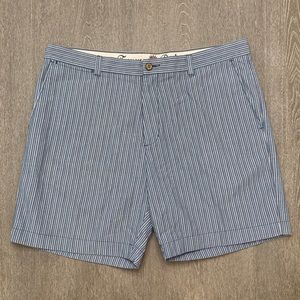 Tommy Bahama Paradise Nation Men's Cotton Flat Front Shorts, Blue Stripes Sz 38